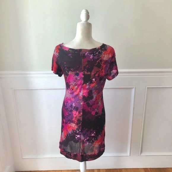 Trina Turk Dress Pink Abstract Print Cap Sleeve M - Picture 5 of 5
